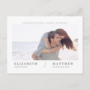 Rett unserer neuen Date Simple Chic Custom Foto We Postkarte
