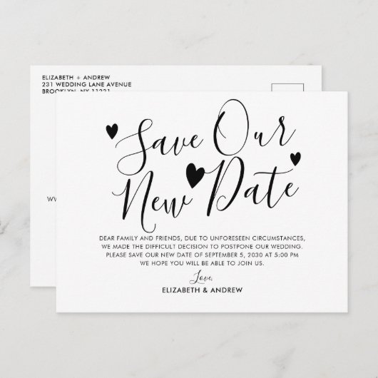 Rett unserer neuen Terminpläne für Herzenssehen Ankündigungspostkarte (Vorne/Hinten)