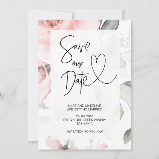 Rett unserer Niedlichen rosa Blumen Elegante Hochz Einladung