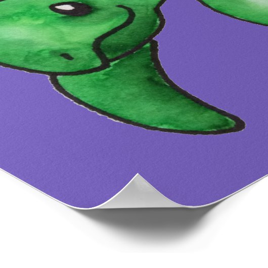 Rett unserer Ozeane Lila Meeresschildkröte Poster (Ecke)