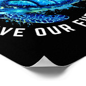 Rett unserer Ozeane Turtle Earth Day Pro Environme Poster (Ecke)
