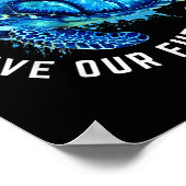 Rett unserer Ozeane Turtle Earth Day Pro Environme Poster (Ecke)