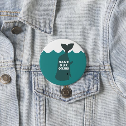 Rett unserer Ozeane Umweltkunst Button (Beispiel)