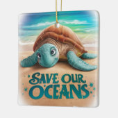 Rett unserer Ozeane und Meeresschutz Keramikornament (Links)
