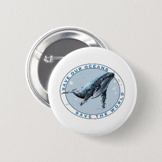 Rett unserer Ozeane - Whaledesign Button (Vorne & Hinten)