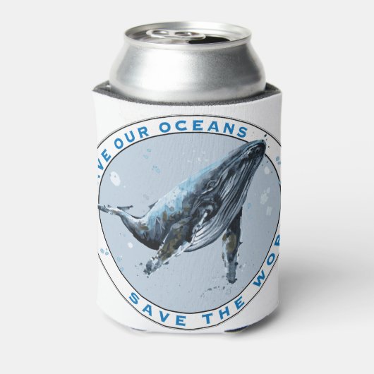 Rett unserer Ozeane - Whaledesign Dosenkühler (Kanne Rückseite)