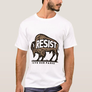 Rett unserer Parks Retro Bison Resist Umwelt T-Shirt