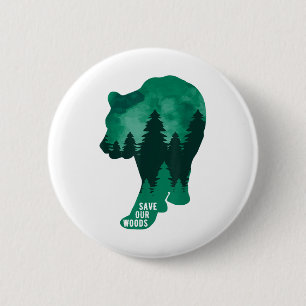 Rett unserer Waldschutzbärenart Button
