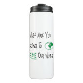 Rett unserer Welt Thermosbecher (Vorderseite)