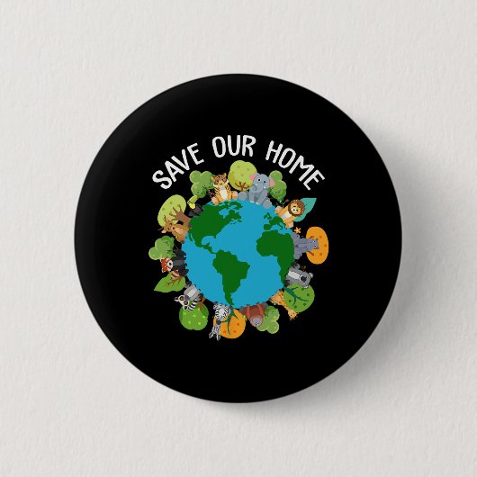Rett unserer Zuhause Animals Wildlife Conservation Button (Vorderseite)