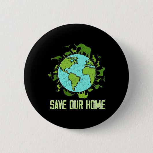 Rett unserer Zuhause Animals Wildlife Conservation Button (Vorderseite)