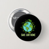 Rett unserer Zuhause Animals Wildlife Conservation Button (Vorne & Hinten)
