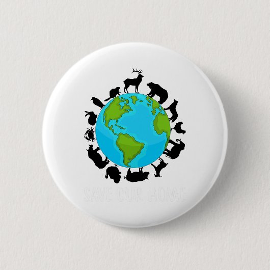 Rett unserer Zuhause Animals Wildlife Conservation Button (Vorderseite)