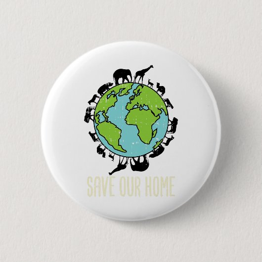 Rett unserer Zuhause Animals Wildlife Conservation Button (Vorderseite)