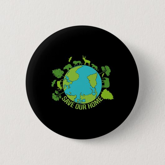 Rett unserer Zuhause Animals Wildlife Conservation Button (Vorderseite)