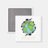 Rett unserer Zuhause Animals Wildlife Conservation Magnet (Vorderseite/Rückseite)