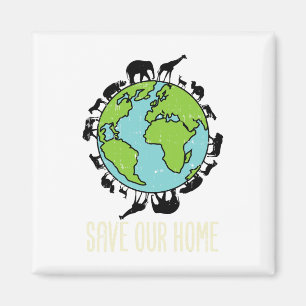 Rett unserer Zuhause Animals Wildlife Conservation Magnet