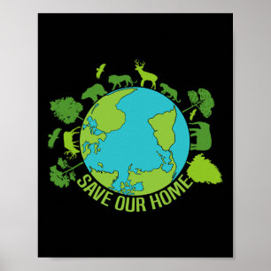 Rett unserer Zuhause Animals Wildlife Conservation Poster