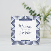 RETT UNSERES DATUM einfache geo moderne Hochzeitsn Einladung (Stehend Vorderseite)