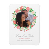 Rett unseres Datums | Floral Wreath Magnet (Vertikal)