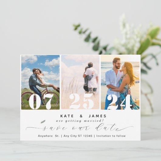 Rett unseres Datums mit QR-Code Einladung (Stehend Vorderseite)