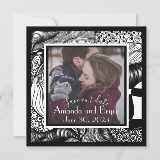 Rett unseres Datums Moderne Eleganz mit Ihrem Foto (Vorderseite)