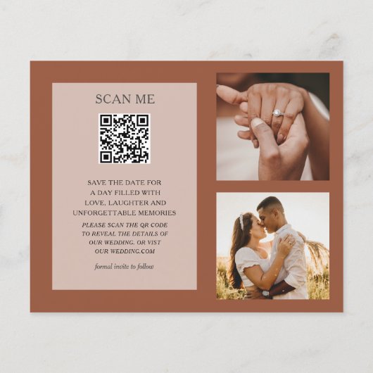 Rett unseres Datums QR Code Foto Hochzeit (Rückseite)