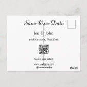 Rett unseres Datums QR für Details Name Datum Webs Postkarte (Rückseite)