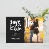 Rett unseres Datums | Save the Date Foto (Stehend Vorderseite)