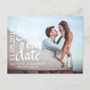 Rett unseres Datums Typografie Couple Foto Ankündigungspostkarte