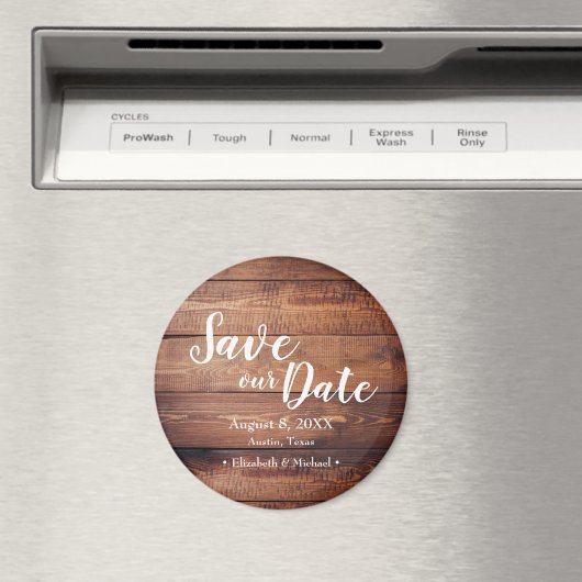 Rett unseres Datums Wood Print Gastgeschenk Hochze Magnet (In Situ (Geschirrspüler))