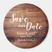 Rett unseres Datums Wood Print Gastgeschenk Hochze Magnet (Vorne)