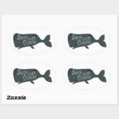 Rett unseres Ozeans Umweltwal Weiß Ovaler Aufkleber (Blatt)