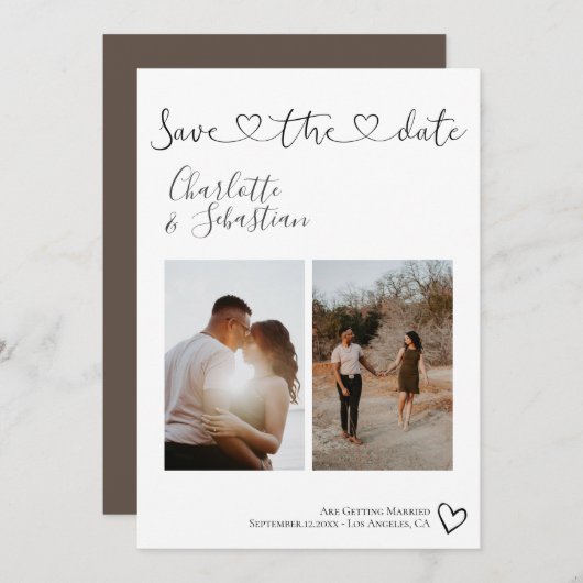 Rett unseres Personalisierten Fotos mit dem Datum Save The Date (Vorne/Hinten)