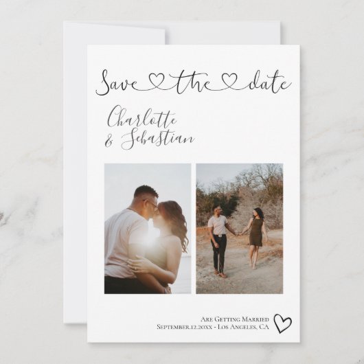 Rett unseres Personalisierten Fotos mit dem Datum Save The Date (Vorderseite)