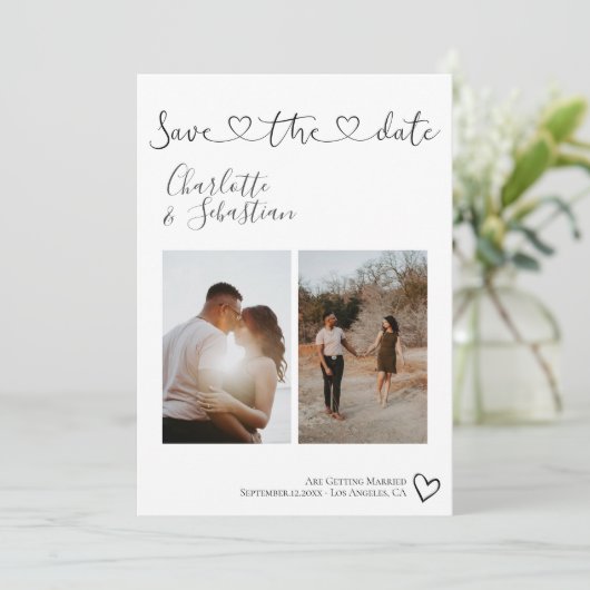 Rett unseres Personalisierten Fotos mit dem Datum Save The Date (Stehend Vorderseite)