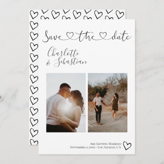 Rett unseres Personalisierten Fotos mit dem Datum  Save The Date (Vorne/Hinten)