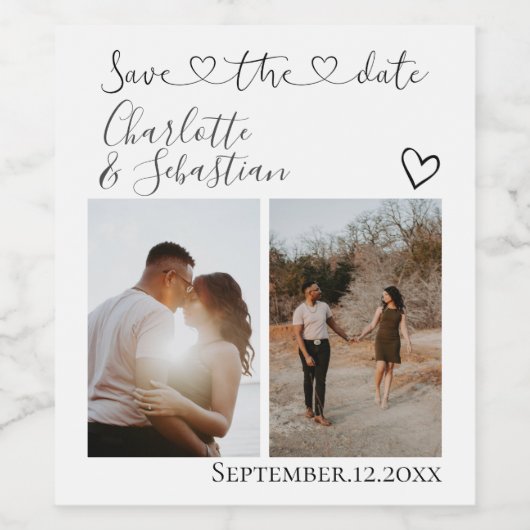 Rett unseres Personalisierten Fotos mit dem Datum Weinetikett (Einzelnes Label)