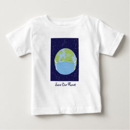 Rett unseres Planeten Weltraum Erde Sterne Grün Bl Baby T-shirt