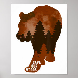 Rett unseres Waldschutzbären Grizz Poster