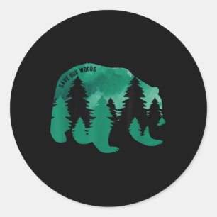 Rett unseres Waldschutzbären Grizz Runder Aufkleber