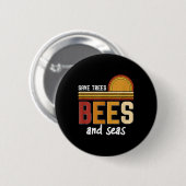 Rett von Bienen und Meeresumwelt Button (Vorne & Hinten)