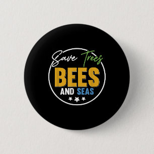 Rett von Bienen und Meeresumwelt Button