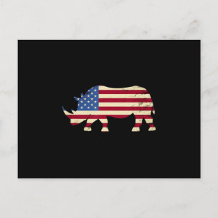 rett von Chubby-Einhörnchen auf usa Fahne Nashorn Postkarte