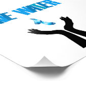 Rett von Wasserhand rettend Wasser Fotodruck (Ecke)