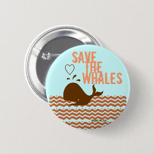 Rett Wale - umweltbewusst Button (Vorne & Hinten)