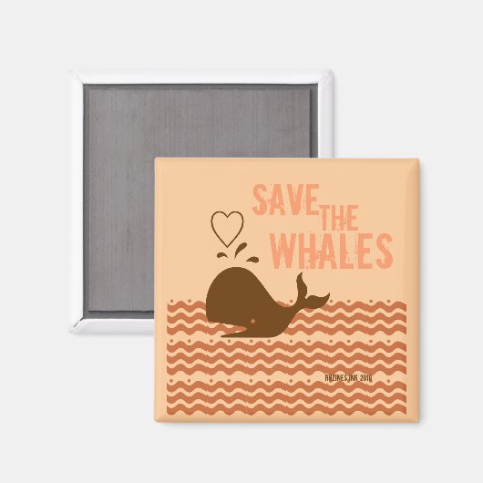 Rett Wale - umweltbewusst Magnet (Vorderseite/Rückseite)