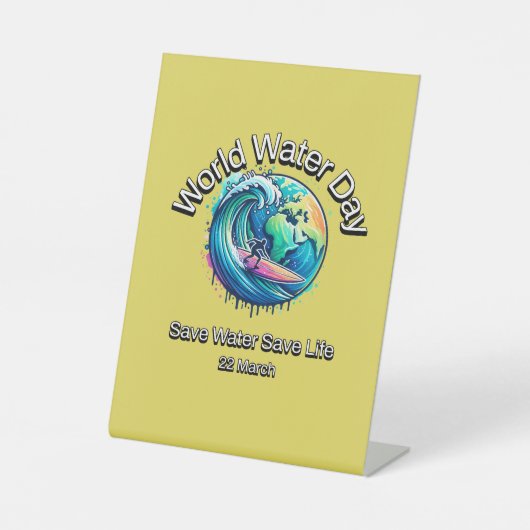 Rett Wasser, Rett das Leben. Weltwassertag. Sockelschild (Vorderseite)