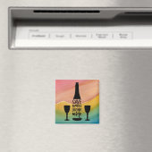 Rett Wasser trinken Wein Schwarze Flasche Zwei Glä Magnet (In Situ (Geschirrspüler))