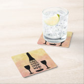 Rett Wasser trinken Wein Schwarze Flasche Zwei Glä Rechteckiger Pappuntersetzer (Vor Ort)